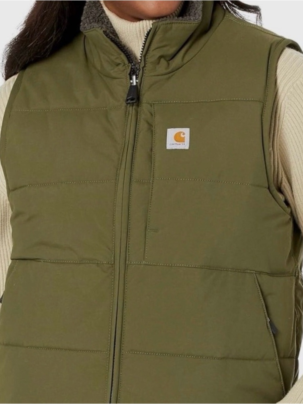 Carhartt Montana Insulated Green Vest Reversible Sherpa